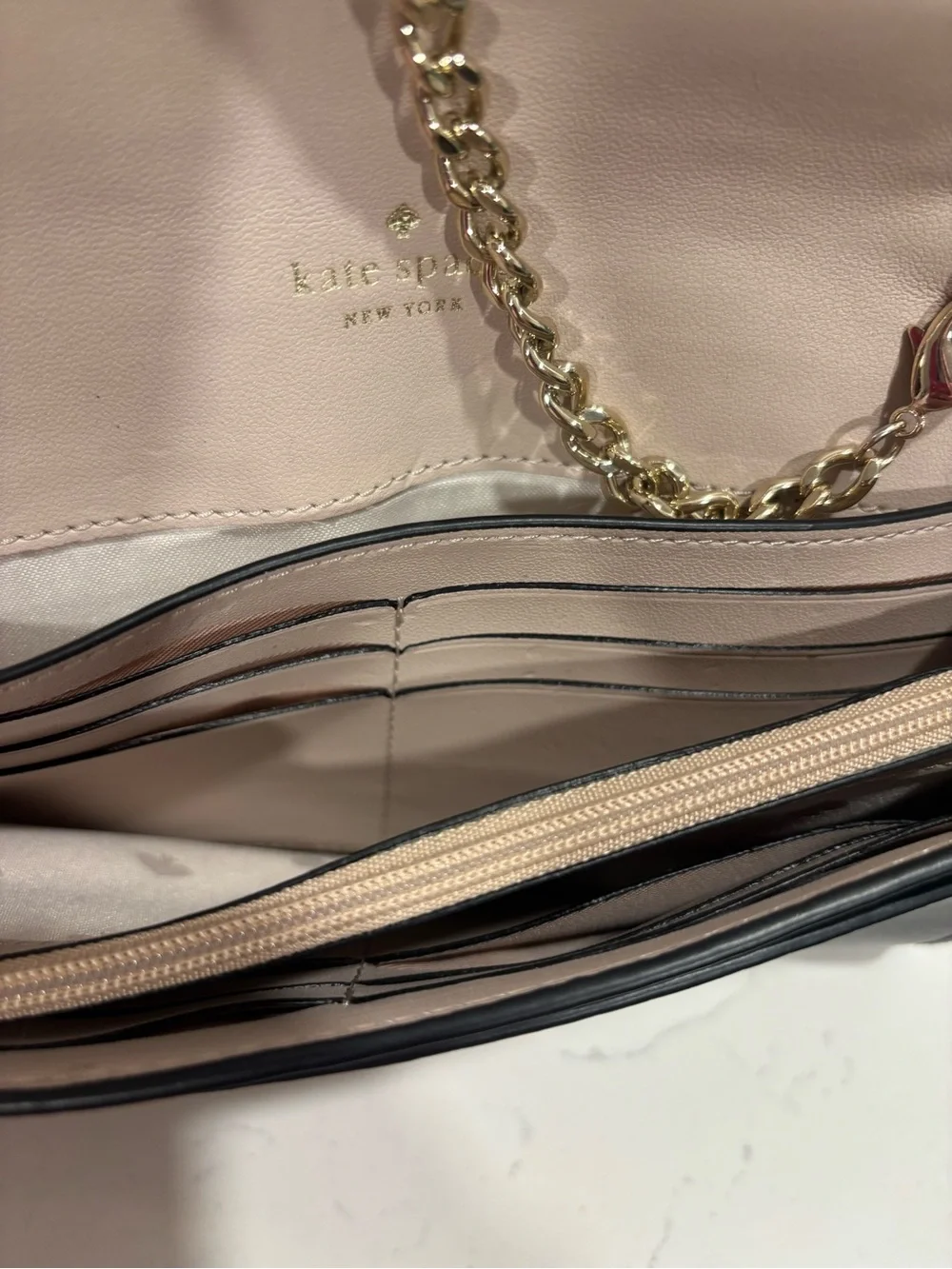 Kate Spade black scallop-edge leather purse